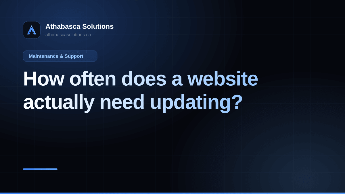 How often does a website actually need updating?. An article by Athabasca Solutions.
