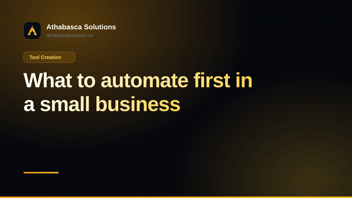 What to automate first in a small business. An article by Athabasca Solutions.